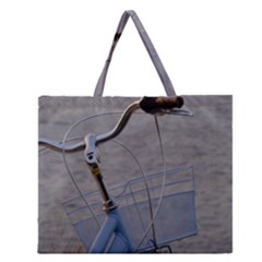 Classic Blue Zipper Large Tote Bag by DimitriosArt