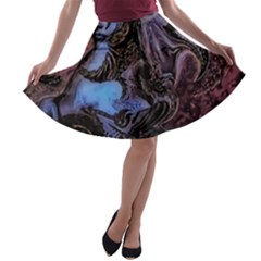 Boho Cthulu A-line Skater Skirt by MRNStudios