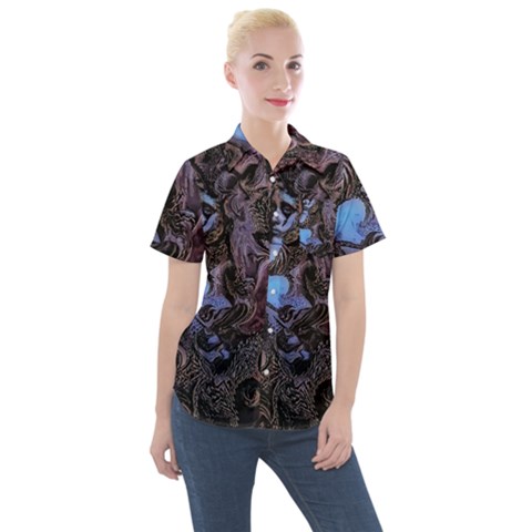 Boho Cthulu Women s Short Sleeve Pocket Shirt by MRNStudios