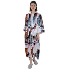 Fashion Faces Maxi Satin Kimono by Sparkle