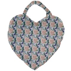 Flowers Pattern Giant Heart Shaped Tote