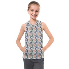 Flowers Pattern Kids  Sleeveless Hoodie by Sparkle