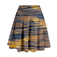 Sunset Waves Pattern Print High Waist Skirt by dflcprintsclothing