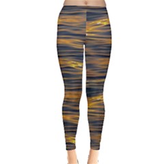 Sunset Waves Pattern Print Inside Out Leggings by dflcprintsclothing