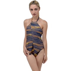 Sunset Waves Pattern Print Go With The Flow One Piece Swimsuit by dflcprintsclothing