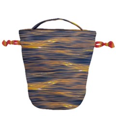 Sunset Waves Pattern Print Drawstring Bucket Bag by dflcprintsclothing