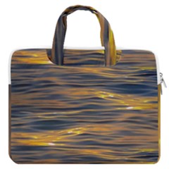 Sunset Waves Pattern Print Macbook Pro Double Pocket Laptop Bag (large) by dflcprintsclothing