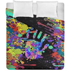 Crazy Multicolored Each Other Running Splashes Hand 1 Duvet Cover Double Side (california King Size) by EDDArt