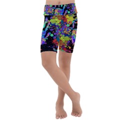 Crazy Multicolored Each Other Running Splashes Hand 1 Kids  Lightweight Velour Cropped Yoga Leggings by EDDArt