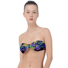 Crazy Multicolored Each Other Running Splashes Hand 1 Classic Bandeau Bikini Top  by EDDArt