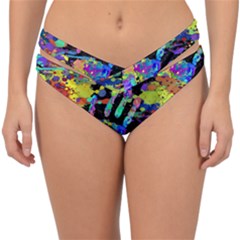 Crazy Multicolored Each Other Running Splashes Hand 1 Double Strap Halter Bikini Bottom by EDDArt