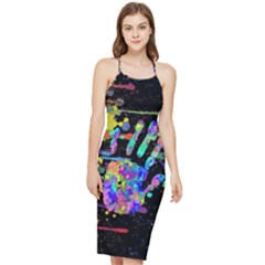 Crazy Multicolored Each Other Running Splashes Hand 1 Bodycon Cross Back Summer Dress by EDDArt