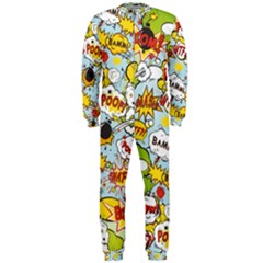 Comic Pow Bamm Boom Poof Wtf Pattern 1 Onepiece Jumpsuit (men) by EDDArt