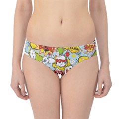 Comic Pow Bamm Boom Poof Wtf Pattern 1 Hipster Bikini Bottoms by EDDArt