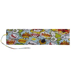 Comic Pow Bamm Boom Poof Wtf Pattern 1 Roll Up Canvas Pencil Holder (l) by EDDArt