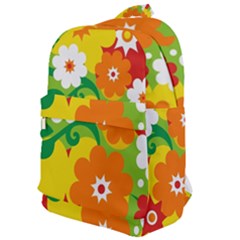 Flower Power Wallpaper Green Yellow Orange Red Classic Backpack by EDDArt