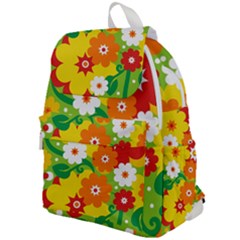 Flower Power Wallpaper Green Yellow Orange Red Top Flap Backpack by EDDArt