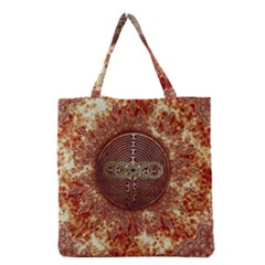 Chartres Double Infinity Antique Mandala Grocery Tote Bag by EDDArt