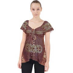 Chartres Double Infinity Antique Mandala Lace Front Dolly Top by EDDArt