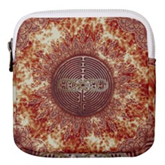 Chartres Double Infinity Antique Mandala Mini Square Pouch by EDDArt