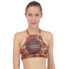 Chartres Double Infinity Antique Mandala Racer Front Bikini Top by EDDArt