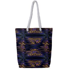 Abstract Art - Adjustable Angle Jagged 1 Full Print Rope Handle Tote (small) by EDDArt