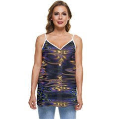 Abstract Art - Adjustable Angle Jagged 1 Casual Spaghetti Strap Chiffon Top by EDDArt