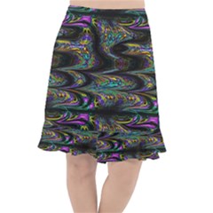 Abstract Art - Adjustable Angle Jagged 2 Fishtail Chiffon Skirt by EDDArt