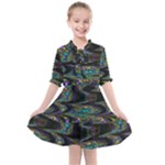 Abstract Art - Adjustable Angle Jagged 2 Kids  All Frills Chiffon Dress