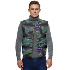 Abstract Art - Adjustable Angle Jagged 2 Men s Short Button Up Puffer Vest	 by EDDArt