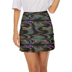 Abstract Art - Adjustable Angle Jagged 2 Mini Front Wrap Skirt by EDDArt