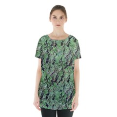 Botanic Camouflage Pattern Skirt Hem Sports Top by dflcprintsclothing