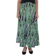 Botanic Camouflage Pattern Flared Maxi Skirt by dflcprintsclothing