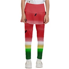 Painted Watermelon Pattern, Fruit Themed Apparel Kids  Skirted Pants by Casemiro