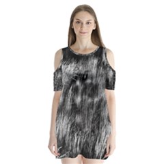 Field Of Light Abstract 1 Shoulder Cutout Velvet One Piece by DimitriosArt