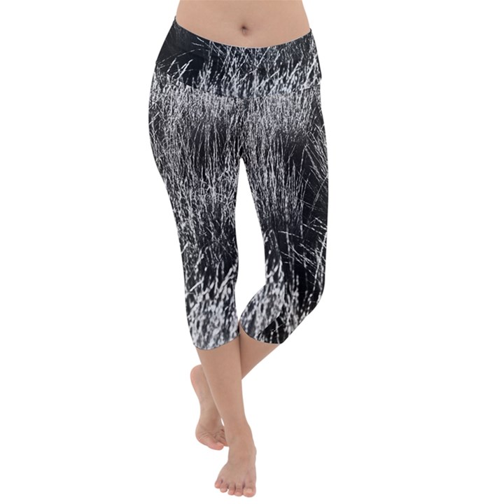 Field of light abstract 2 Lightweight Velour Capri Yoga Leggings