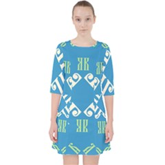 Abstract Pattern Geometric Backgrounds   Quarter Sleeve Pocket Dress by Eskimos