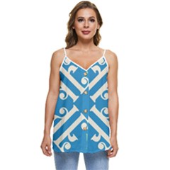 Abstract Pattern Geometric Backgrounds   Casual Spaghetti Strap Chiffon Top by Eskimos