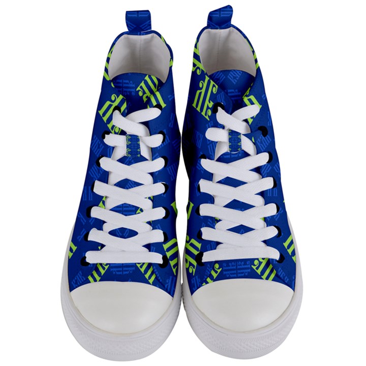 Abstract pattern geometric backgrounds   Women s Mid-Top Canvas Sneakers