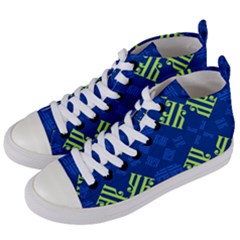 Abstract Pattern Geometric Backgrounds   Women s Mid-top Canvas Sneakers