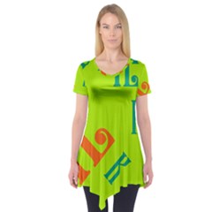 Abstract Pattern Geometric Backgrounds   Short Sleeve Tunic  by Eskimos