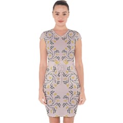 Abstract Pattern Geometric Backgrounds   Capsleeve Drawstring Dress  by Eskimos