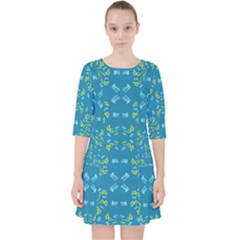 Abstract Pattern Geometric Backgrounds   Quarter Sleeve Pocket Dress by Eskimos