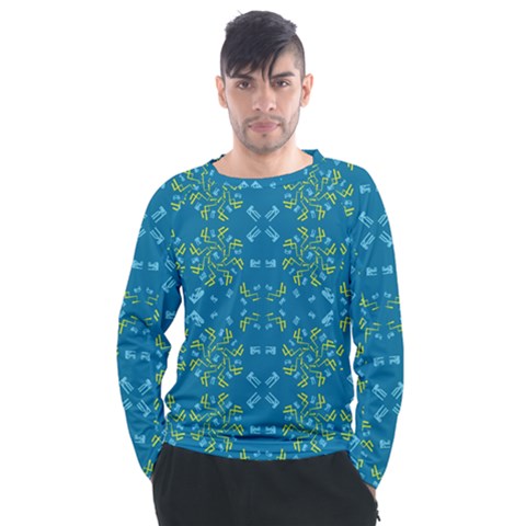 Abstract Pattern Geometric Backgrounds   Men s Long Sleeve Raglan Tee by Eskimos