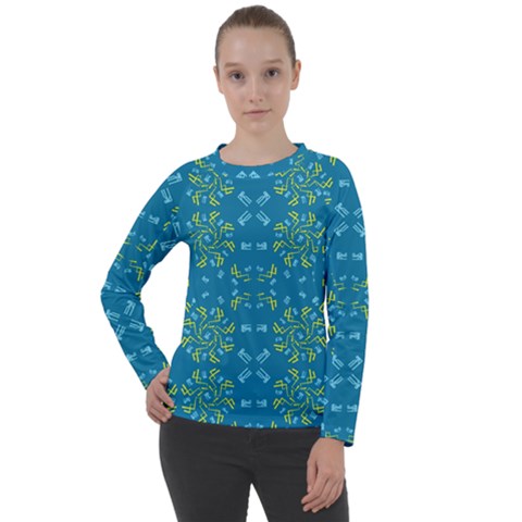 Abstract Pattern Geometric Backgrounds   Women s Long Sleeve Raglan Tee by Eskimos