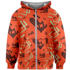 Abstract Pattern Geometric Backgrounds   Kids  Zipper Hoodie Without Drawstring