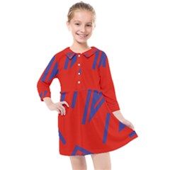 Abstract Pattern Geometric Backgrounds   Kids  Quarter Sleeve Shirt Dress by Eskimos