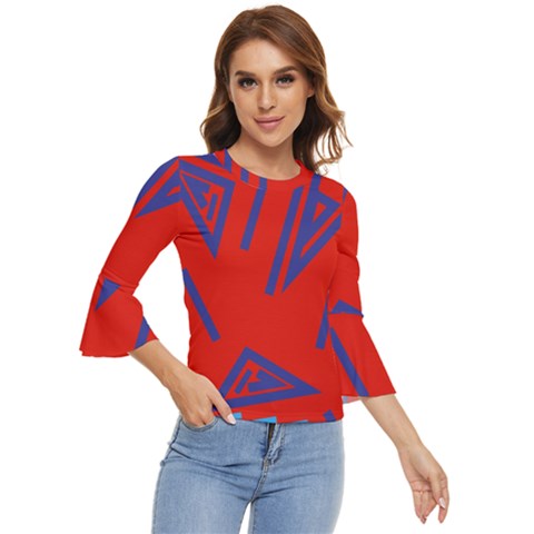 Abstract Pattern Geometric Backgrounds   Bell Sleeve Top by Eskimos