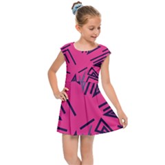 Abstract Pattern Geometric Backgrounds   Kids  Cap Sleeve Dress by Eskimos