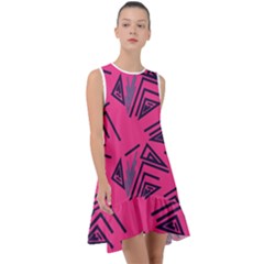 Abstract Pattern Geometric Backgrounds   Frill Swing Dress by Eskimos